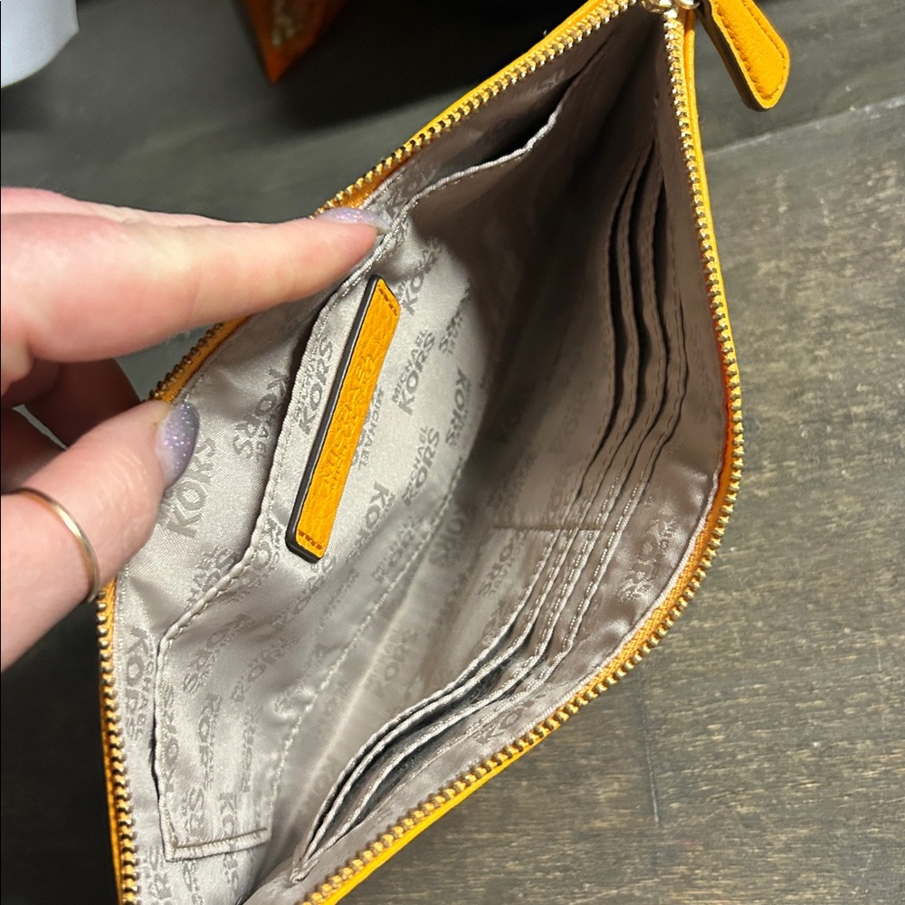 Michael Kors Vibrant Yellow‎ Orange Clutch - Picture 3 of 5